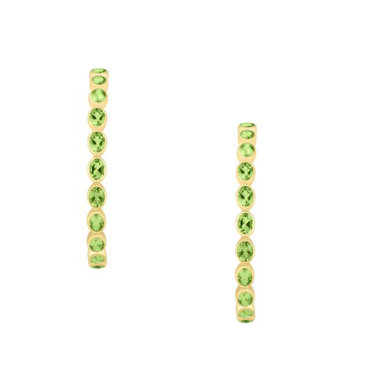 Peridot Bezel Set Hoop Earrings image number 1