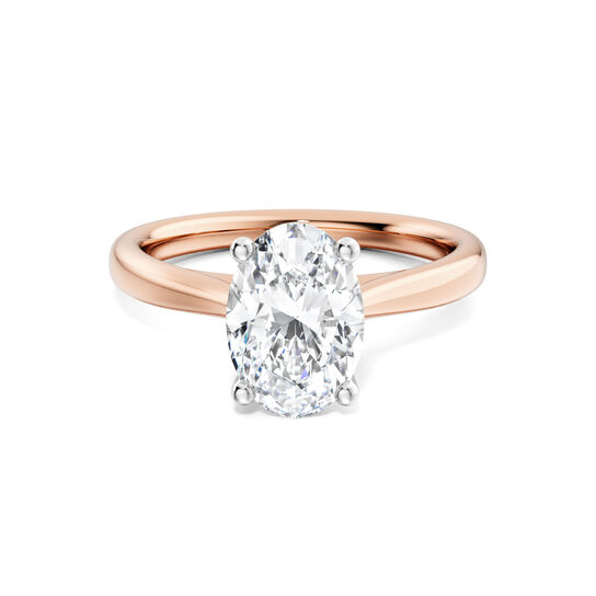 Birks 1879 Bague de fian&ccedil;ailles solitaire avec diamant taille ovale en or rose image number 0