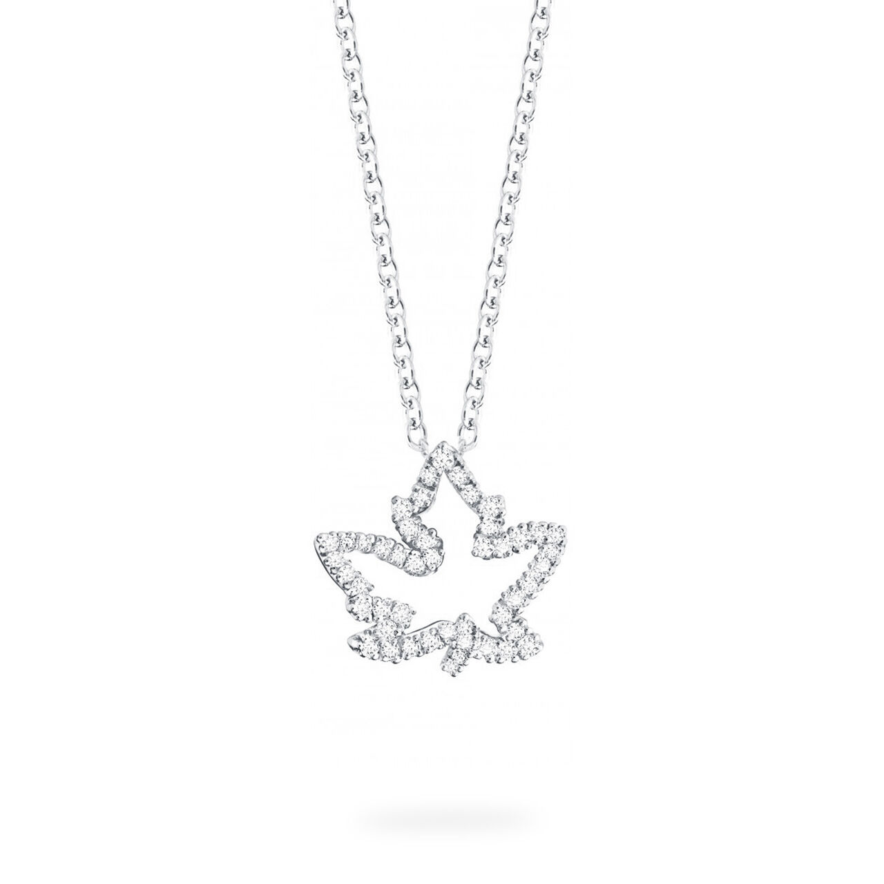 Birks Essentials Maple Leaf Diamond Pendant, White Gold image number 0