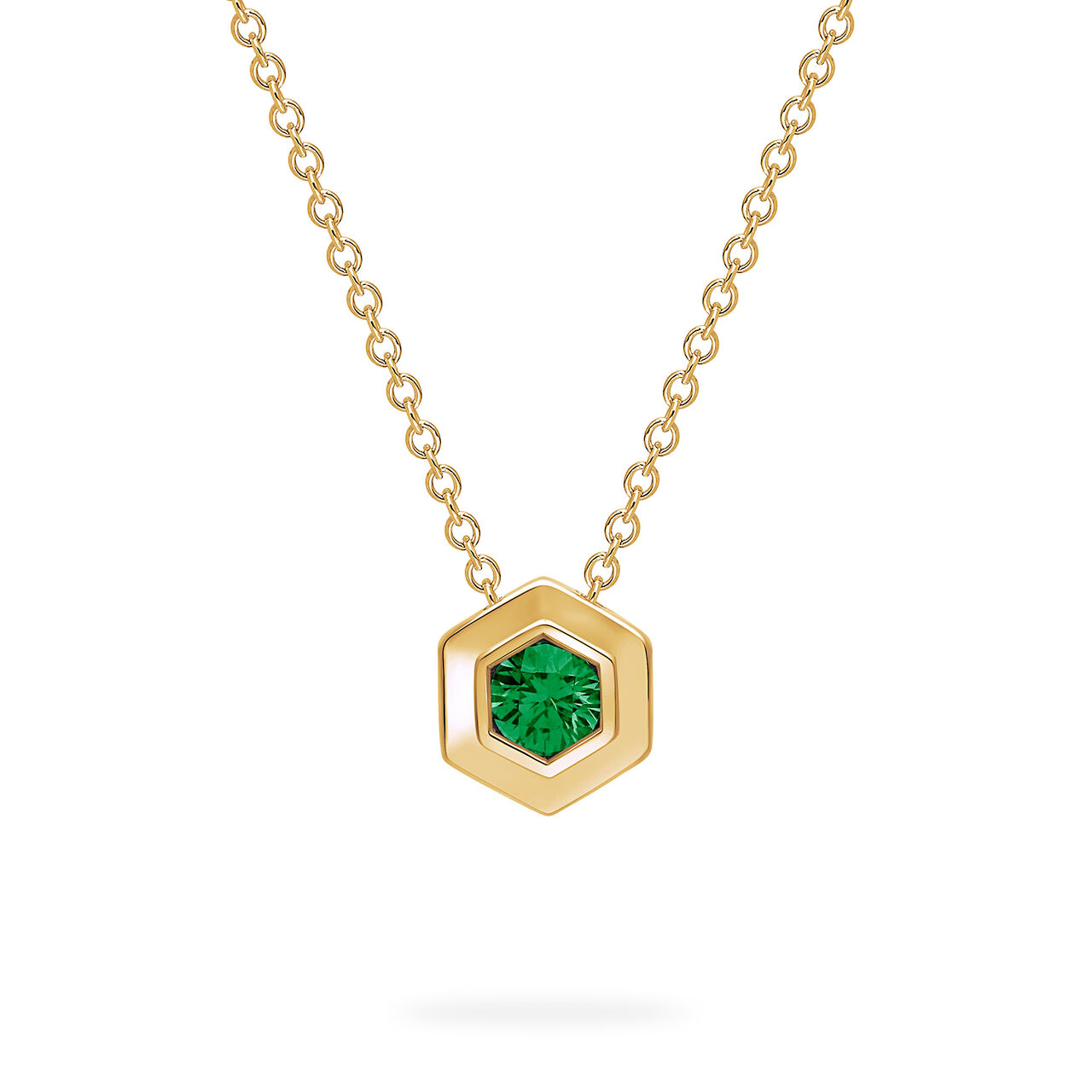 Birks Bee Chic Collier &agrave; pendentif pierre de naissance en or jaune, &eacute;meraude image number 0
