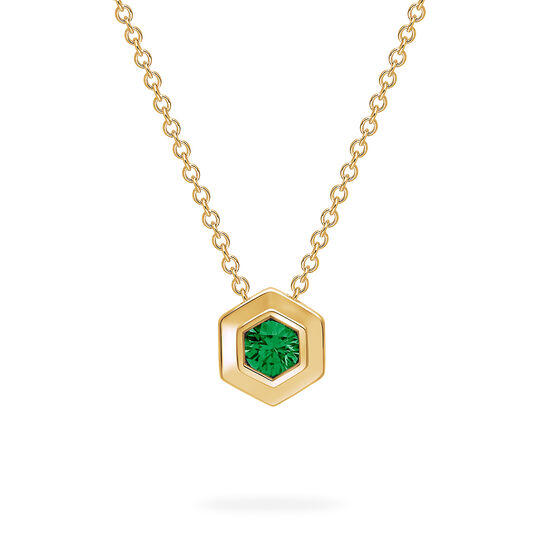 Birks Bee Chic Collier &agrave; pendentif pierre de naissance en or jaune, &eacute;meraude image number 0
