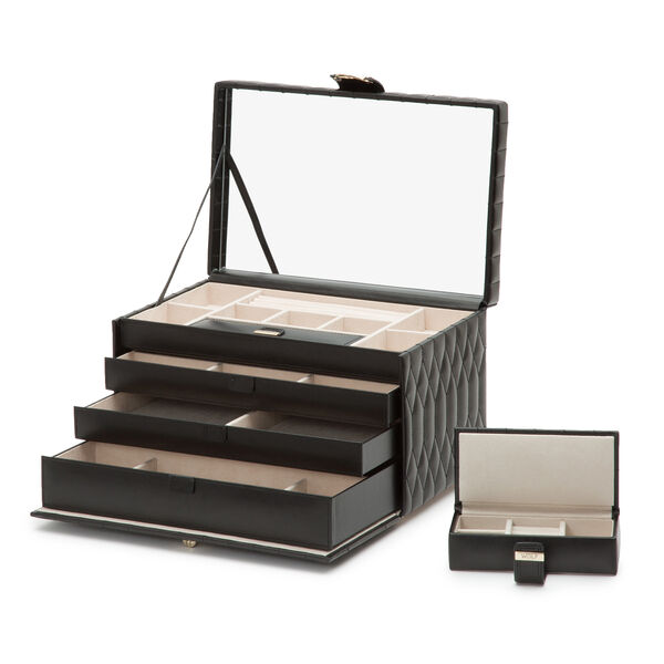 Coffret à bijoux Caroline noir, grand modèle 