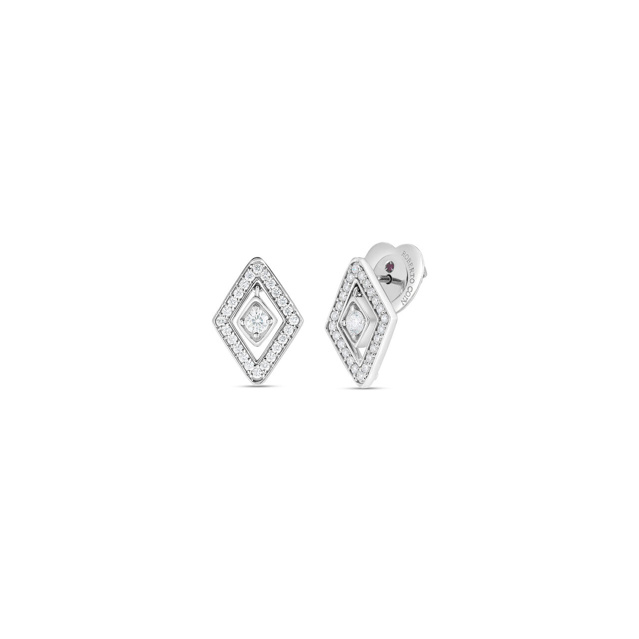 Roberto Coin Tiny Treasures White Gold and Diamond Stud Earrings 111481AWERX0  image number 0