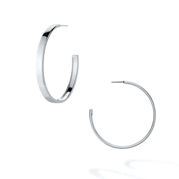 Boucles d'oreilles anneaux audacieuses en argent sterling 50 mm