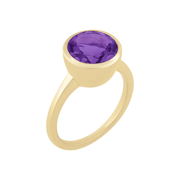 Bague am&eacute;thyste, 2.80ct en or jaune.