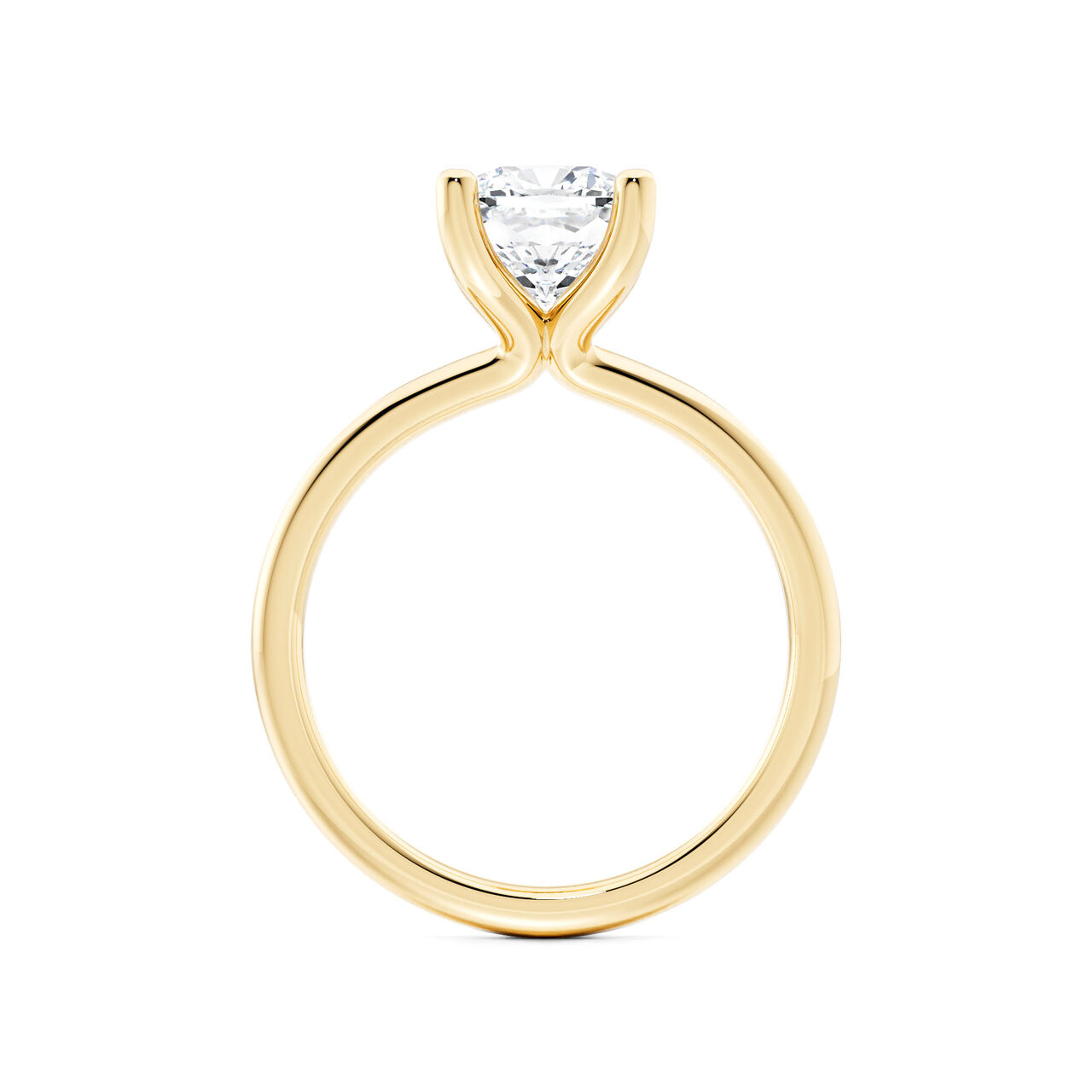 Birks Ros&eacute;e du Matin Cushion-Cut Solitaire Diamond Engagement Ring in Yellow Gold image number 2