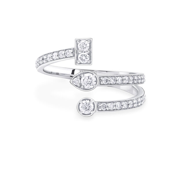Bague à trois rangées en diamants