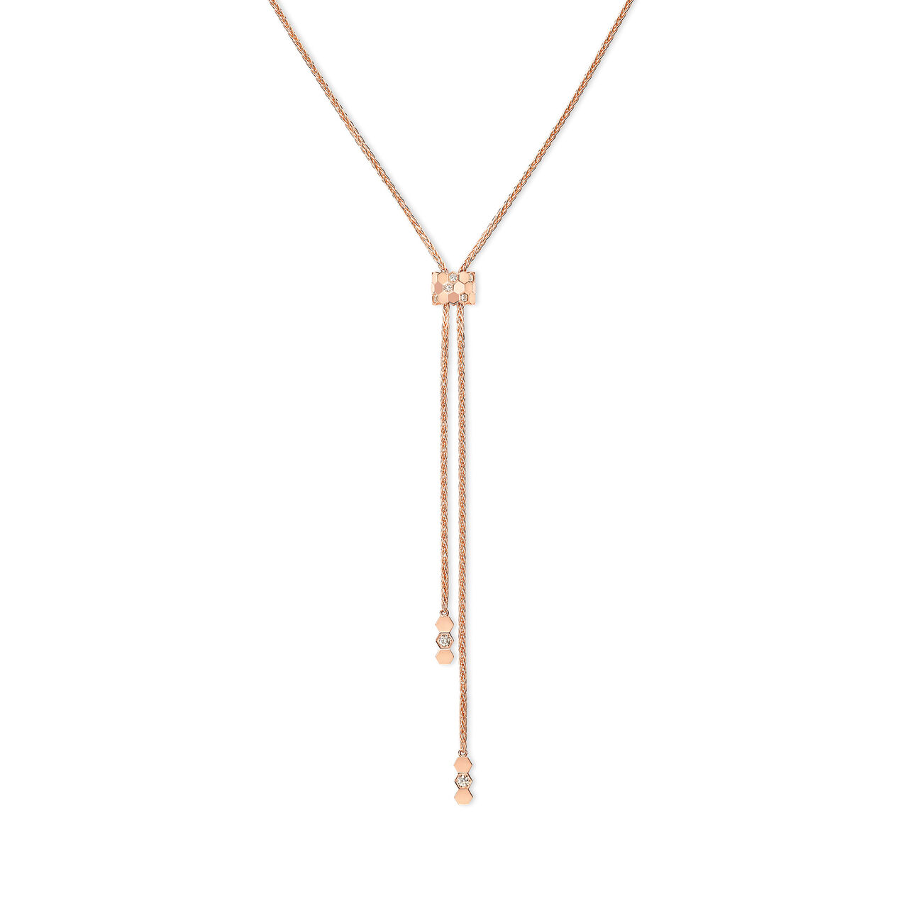 Chaumet Bee My Love Rose Gold and Diamond Bolo Tie Necklace image number 0