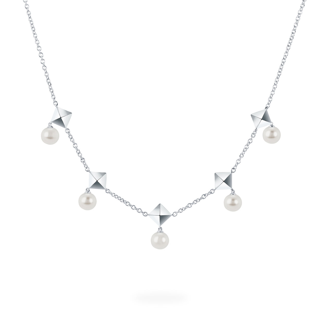 bijoux birks rock pearl freshwater pearl and stud chain necklace image number 0