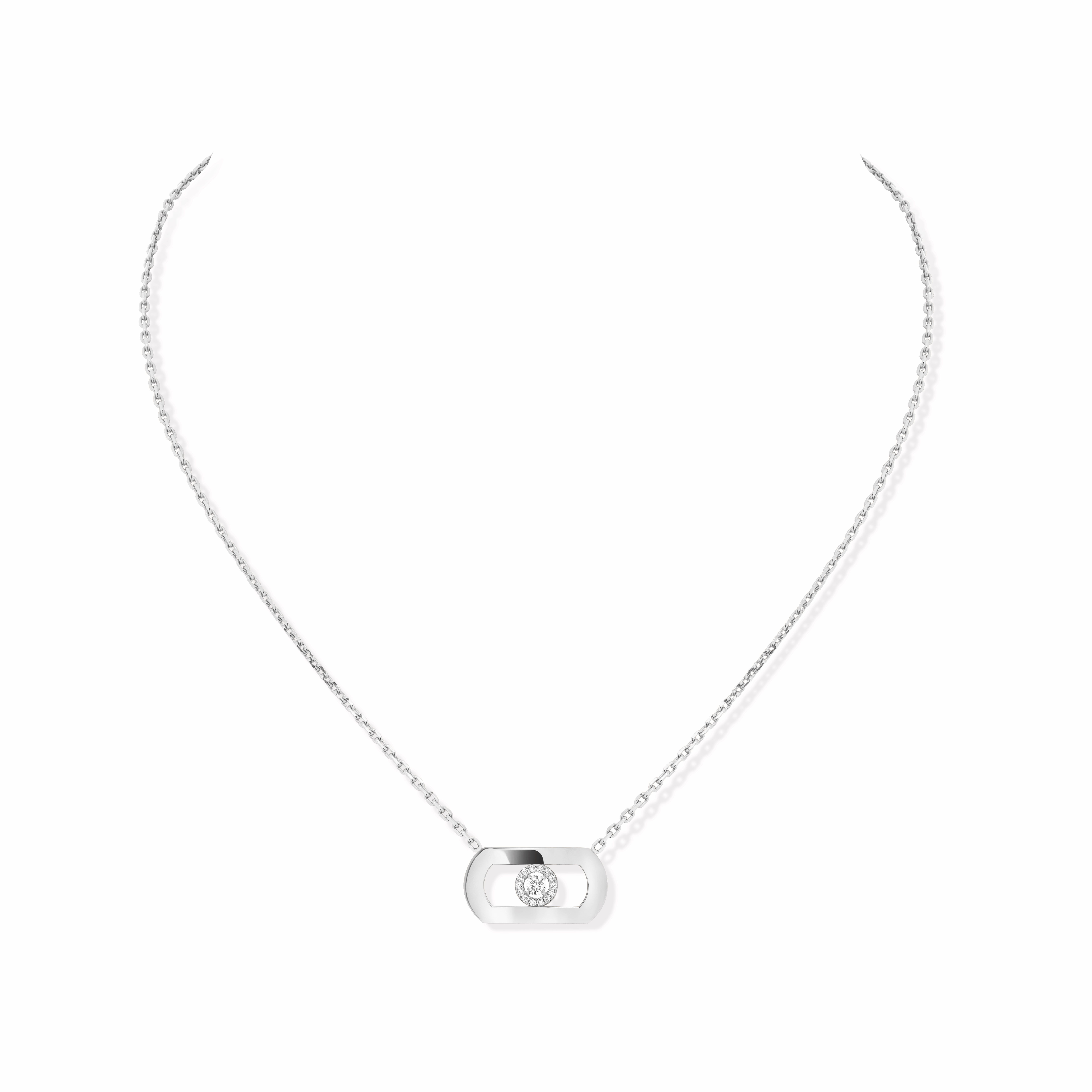 So Move White Gold and Diamond Pendant