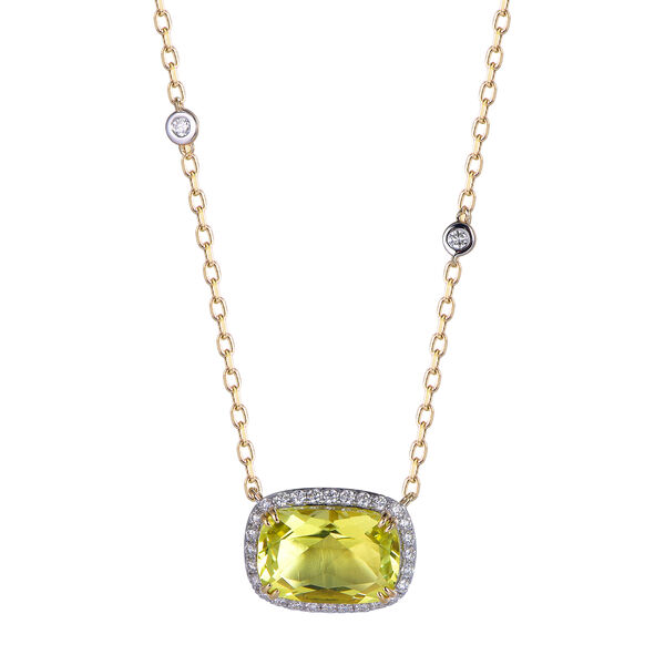 Pendentif Quartz Citron en Or Jaune