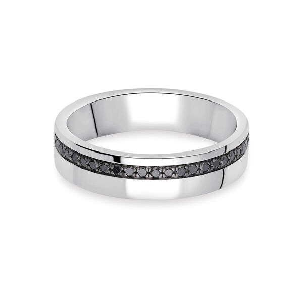 Bague pour homme en argent sterling avec diamants noirs