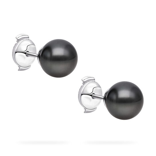 Birks Pearls Boucles d'oreilles en perles de Tahiti de 10 &agrave; 10,5 mm, en or blanc image number 3