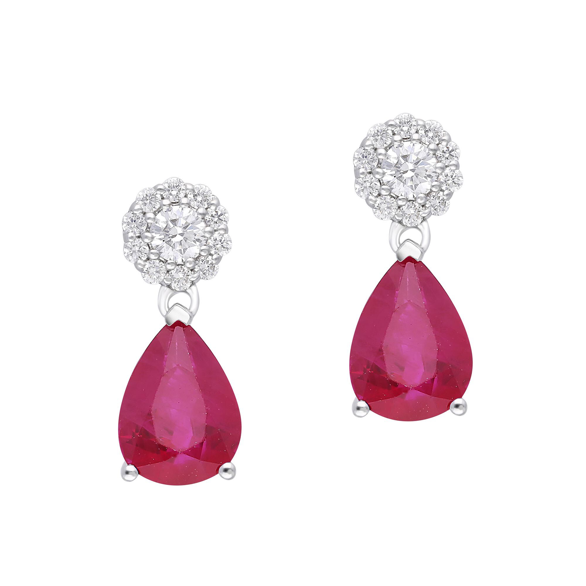 Ruby diamond shop drop earrings