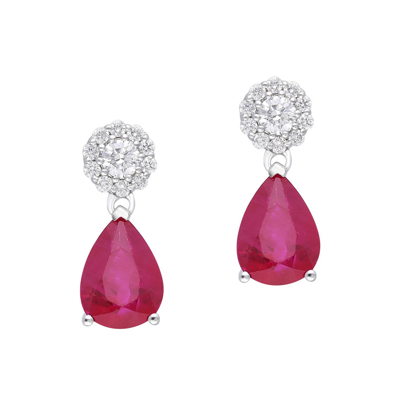 Ruby and Diamond Teardrop Earrings  image number 0