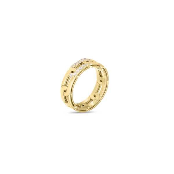 Navarra Yellow Gold and Diamond Pav&eacute; Ring