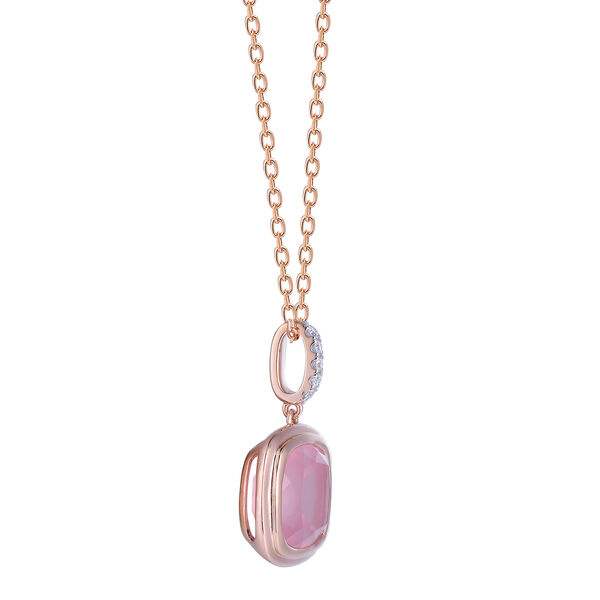 Rose Quartz Pendant in Rose Gold