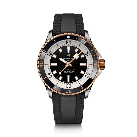 Breitling Superocean Automatic 42 18k Rose Gold and Steel - Black image number 0