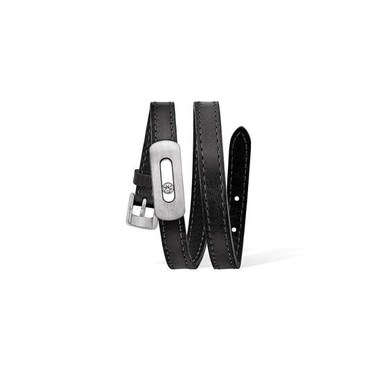 Messika My Move Titanium Diamond Black Leather Bracelet image number 0