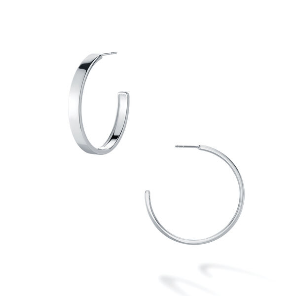 Boucles d'oreilles anneaux audacieuses en argent sterling 35 mm