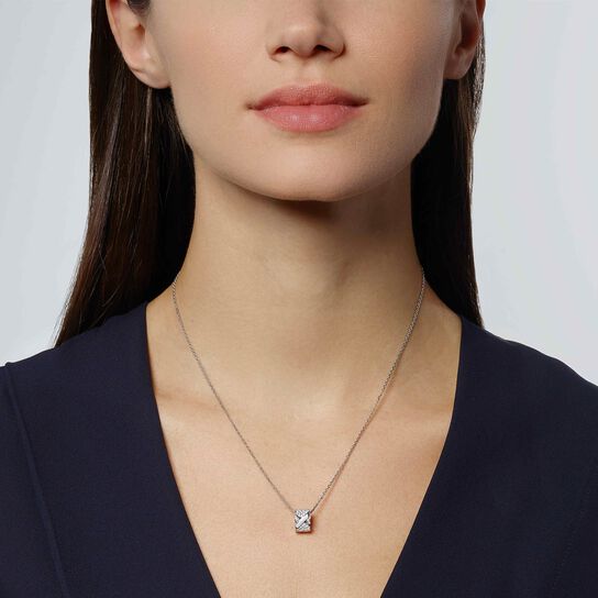 Chaumet Liens Evidence White Gold and Diamond Pav&eacute; Pendant 85278 on Model image number 1