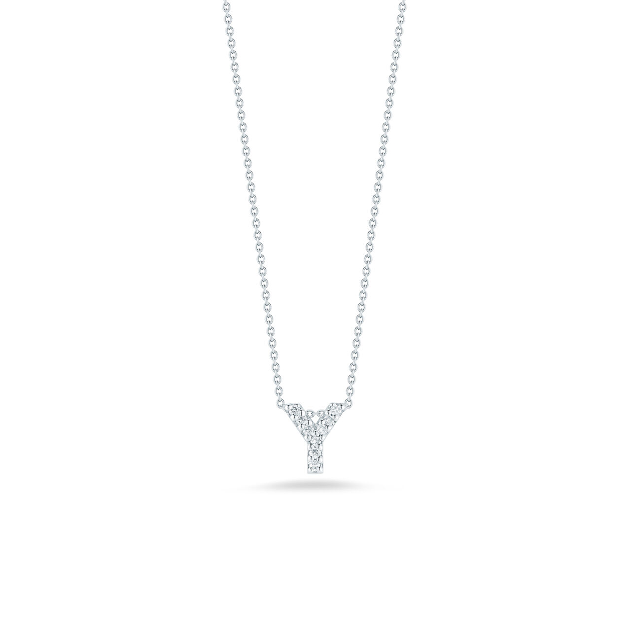 maison birks roberto coin tiny treasures love letter y white gold diamondnecklace image number 0