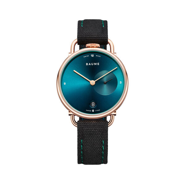 Baume 35 mm petites secondes quartz en acier inoxydable avec PVD doré