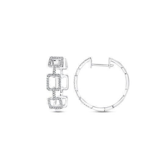 Uneek U-Linq White Gold and Diamond Pav&eacute; Hoop Earrings ER1116W image number 1