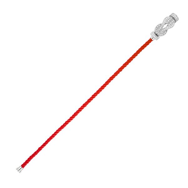 Bracelet cable Chance Infinie en or blanc avec pavé de diamants, modèle moyen