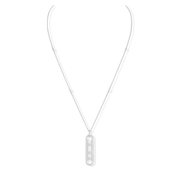 Pendentif Move 10e anniversaire en or blanc et diamants