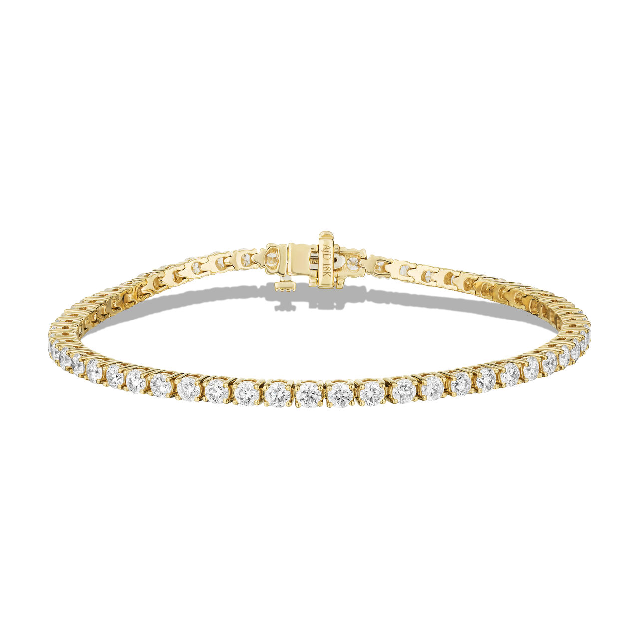 Bracelet en ligne de diamant en or jaune, 4.48ct image number 0