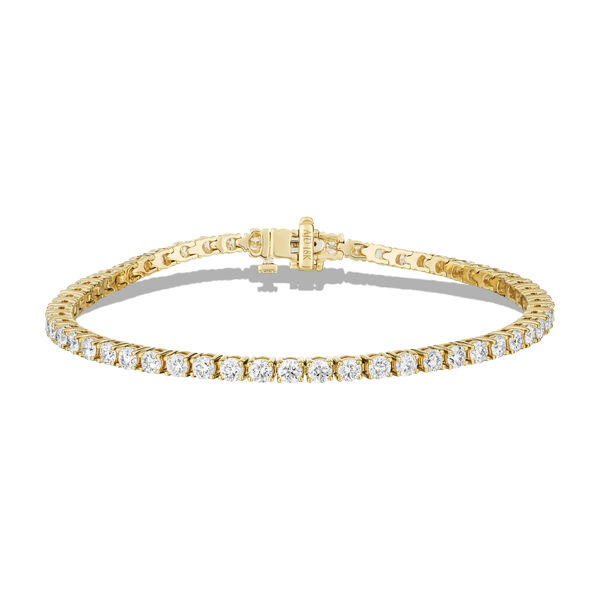Diamond line bracelet in yellow gold