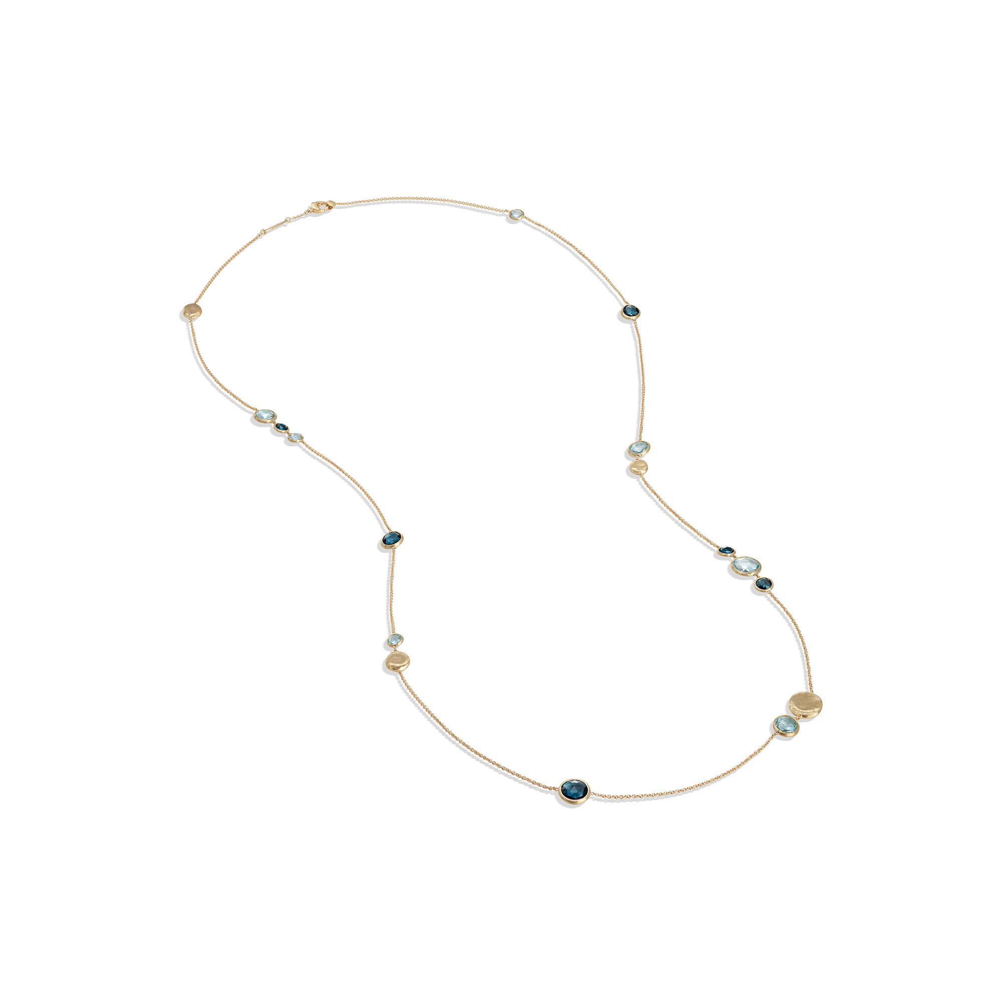 Jaipur Colour Yellow Gold and Blue Topaz Sautoir Necklace