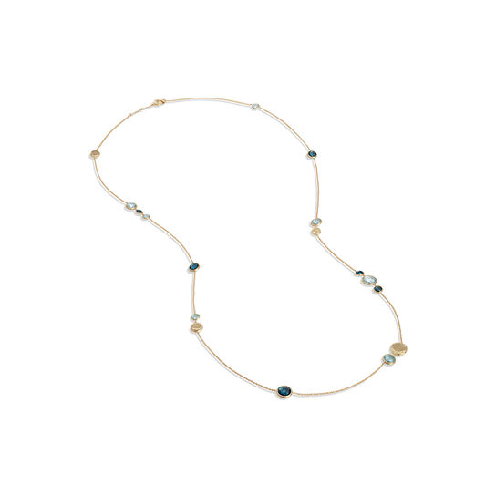 Jaipur Colour Yellow Gold and Blue Topaz Sautoir Necklace image number 0