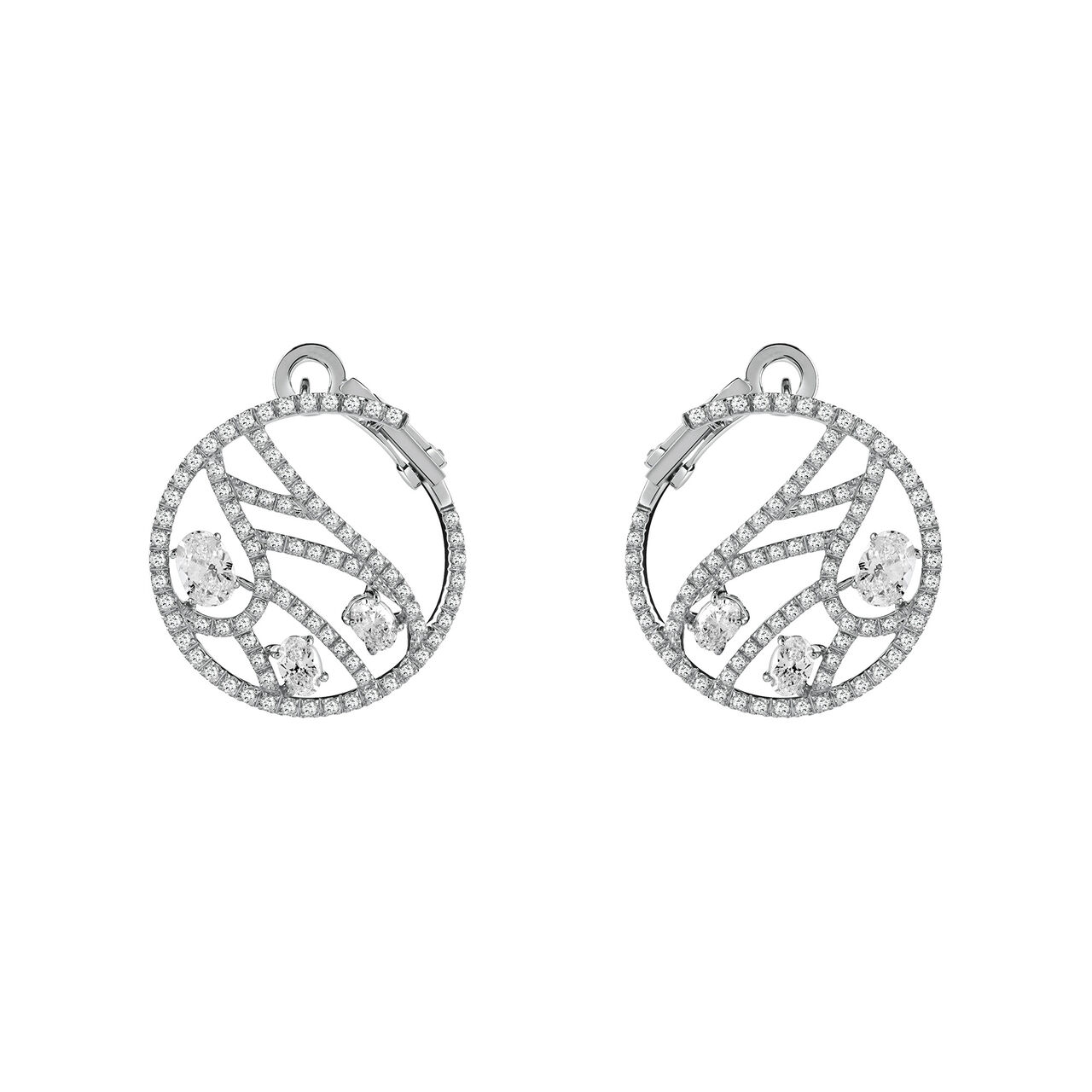 Damiani Battito D'Ali Small White Gold And Diamond Earrings image number 0