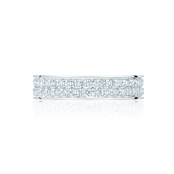 White Gold and Two Row 1.20ct Diamond Channel Set Eternity Wedding Band