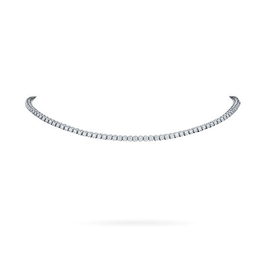 Birks Essentiels Collier ras-de-cou en or blanc avec simple rangée de diamants image number 0