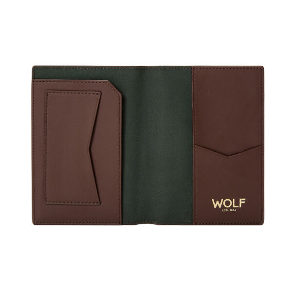 Porte passeport Signature brun