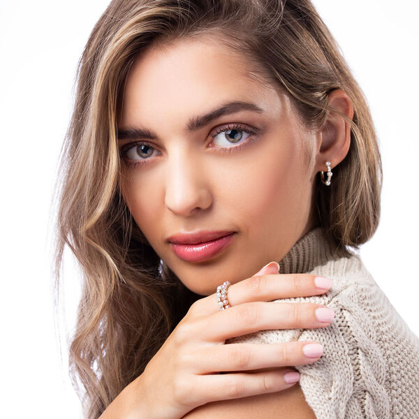 Boucles d'oreilles Eclipse en or blanc avec perles et diamants