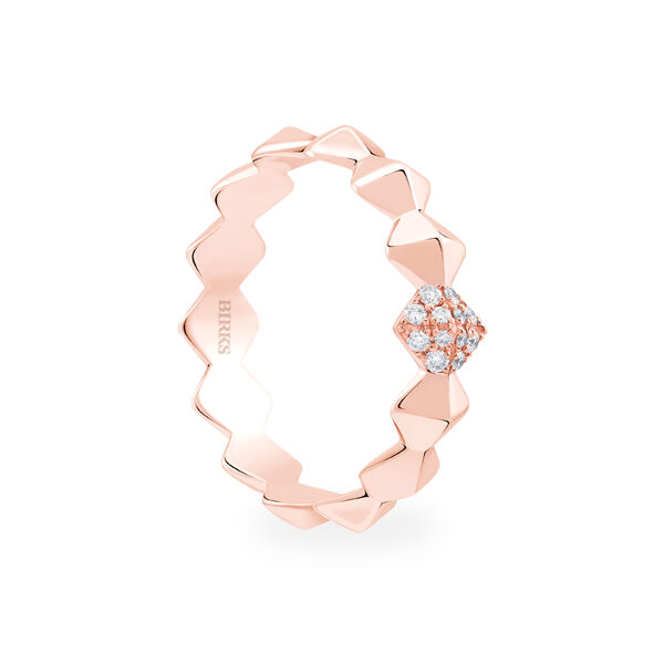 Bague Rock & Pearl superposable en or rose avec diamants