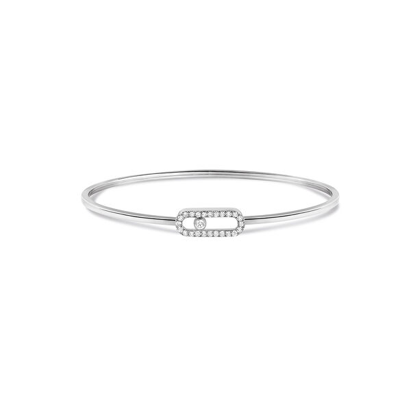 Move Uno Medium White Gold and Diamond Flex Bangle