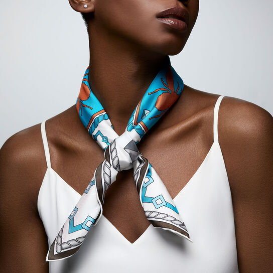 Birks Silk Scarf 25inx25in 450016608279 On Model 2 image number 1