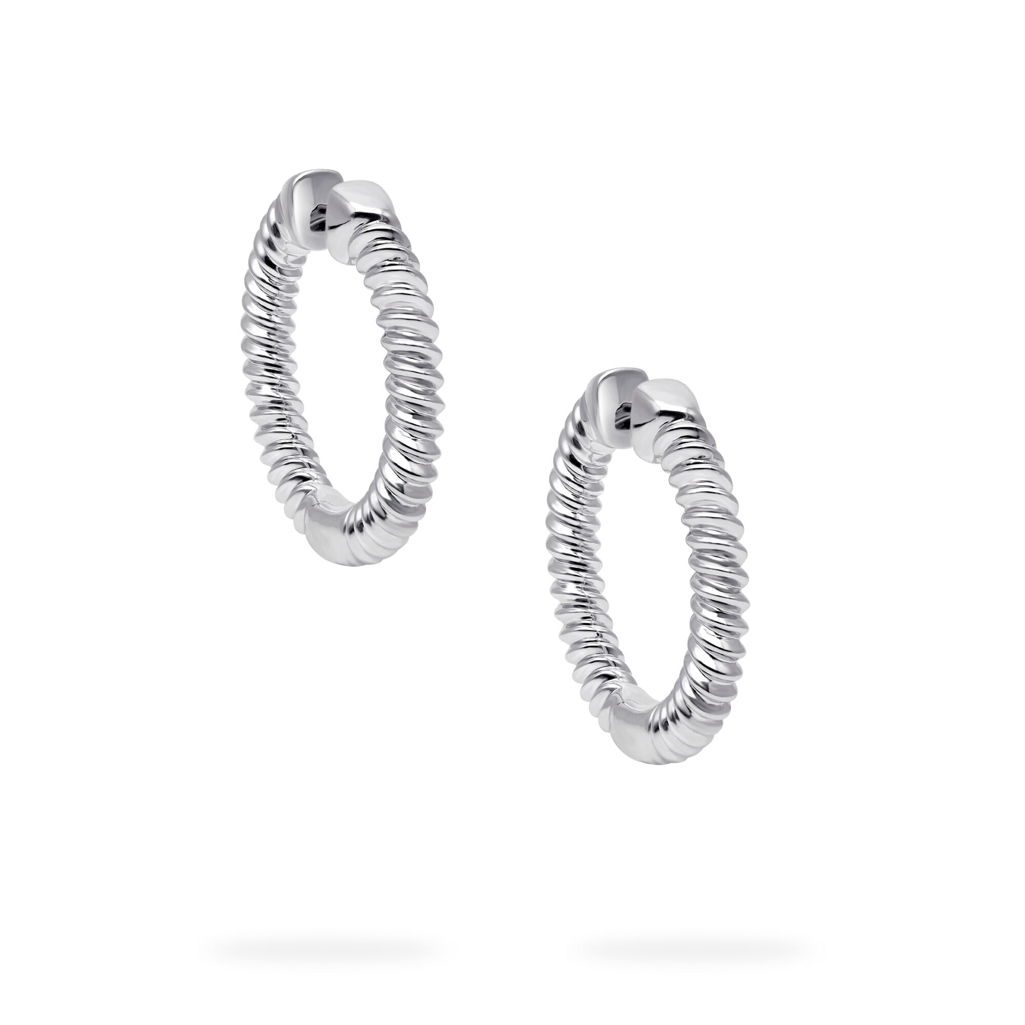 Silver Spiral Hoops
