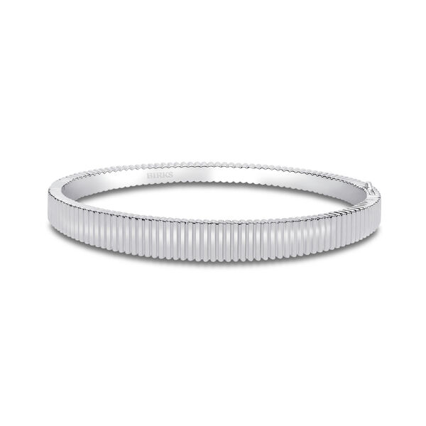 Bracelet évasé plissé en argent, grand