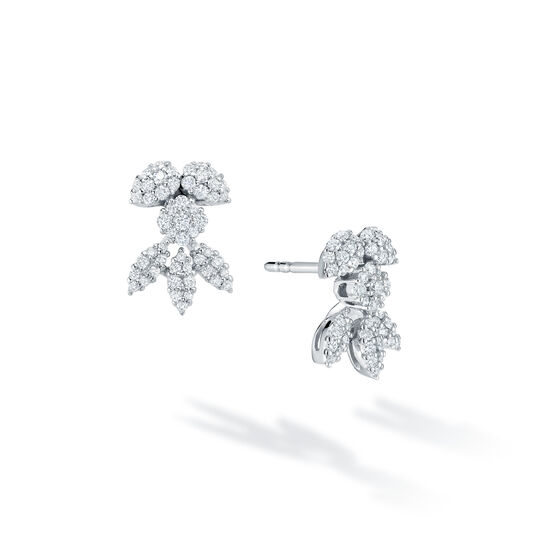 bijoux birks snowflake snowstorm mini diamond earrings in white gold image number 0