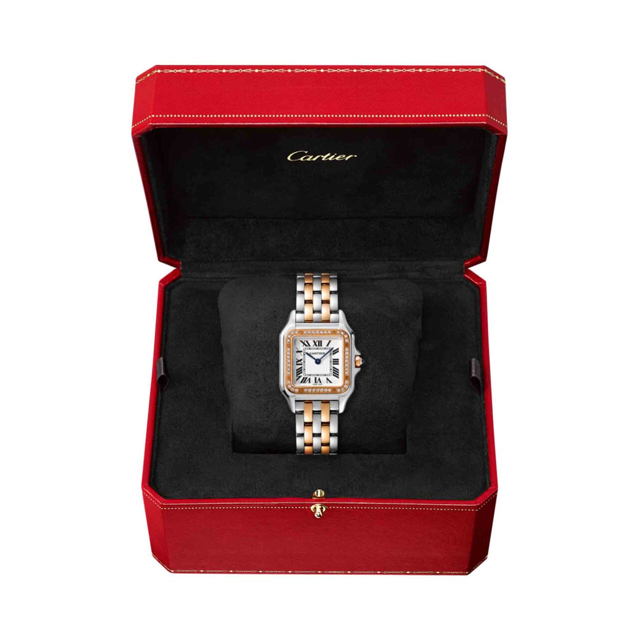 panthere cartier medium quartz 37 rose gold steel diamond w3pn0007 box image number 2