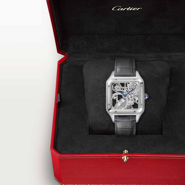 Santos Dumont Large Automatic Skelleton 43 X 31 mm Stainless Steel