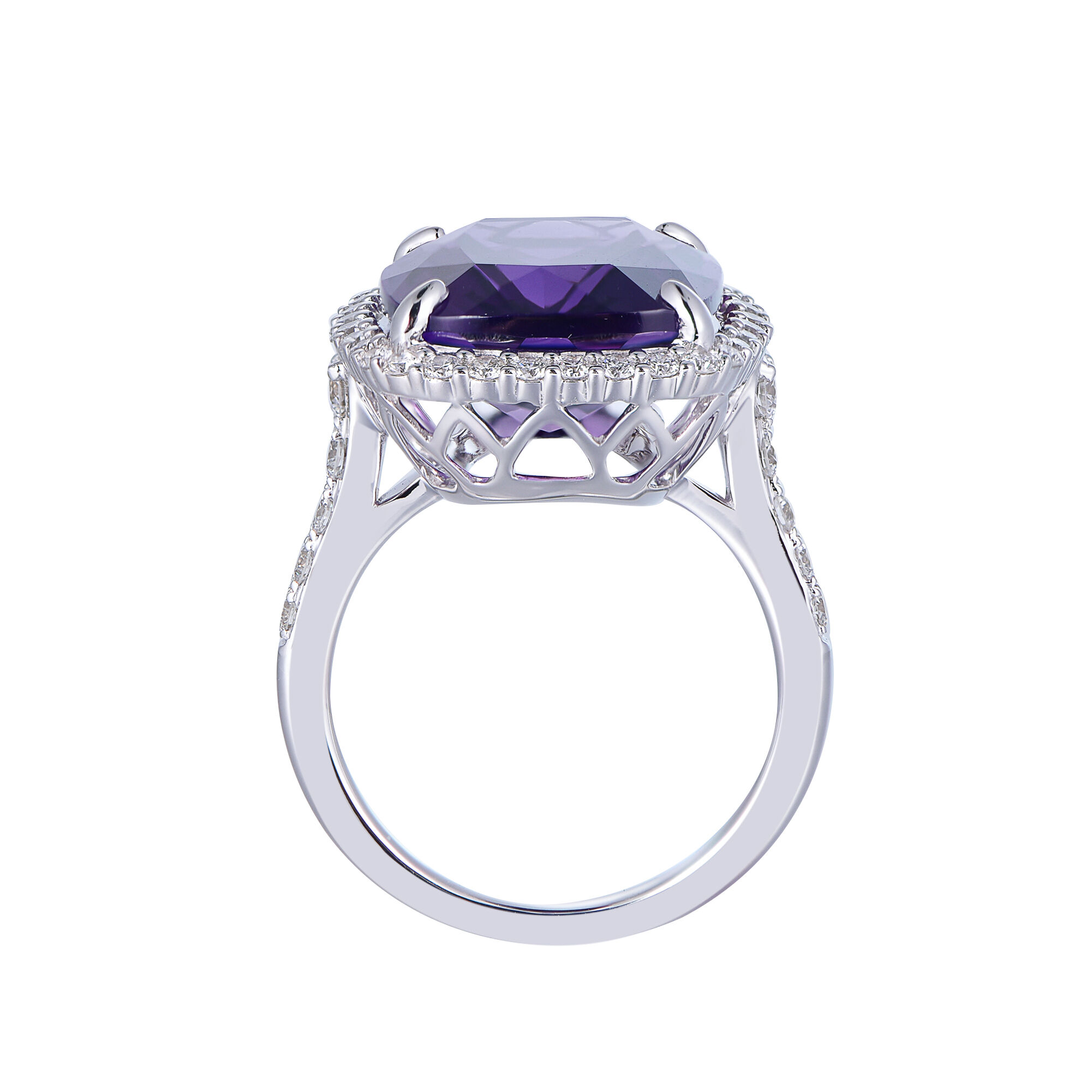 Amethyst Ring in White Gold