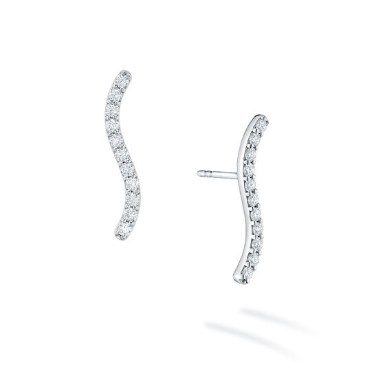 bijoux birks essentials medium white gold and diamond s shaped climber earrings image number 0