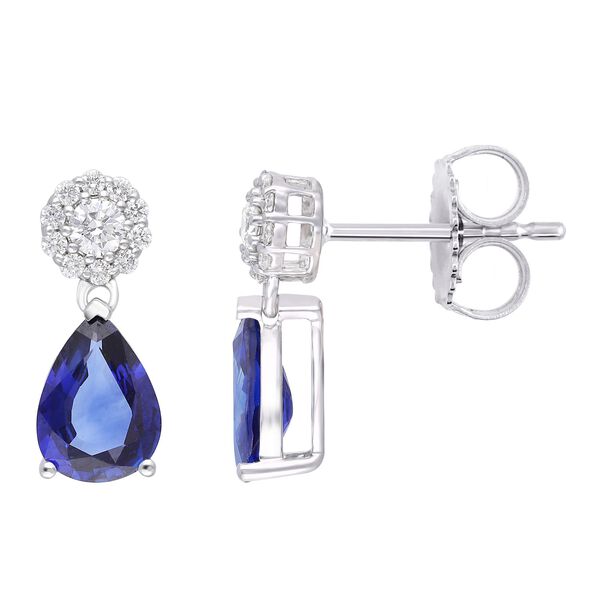 Sapphire and Diamond Teardrop Earrings